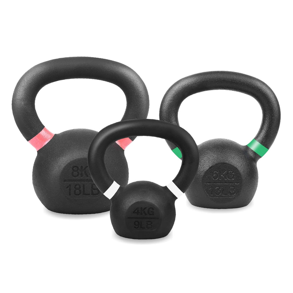 Ultimate Home Gym Kettlebell – Solid Cast Iron, Powder-Coated Grip, Anti-Roll Base, Ideal for Strength Training & Functional Fitness Spaces