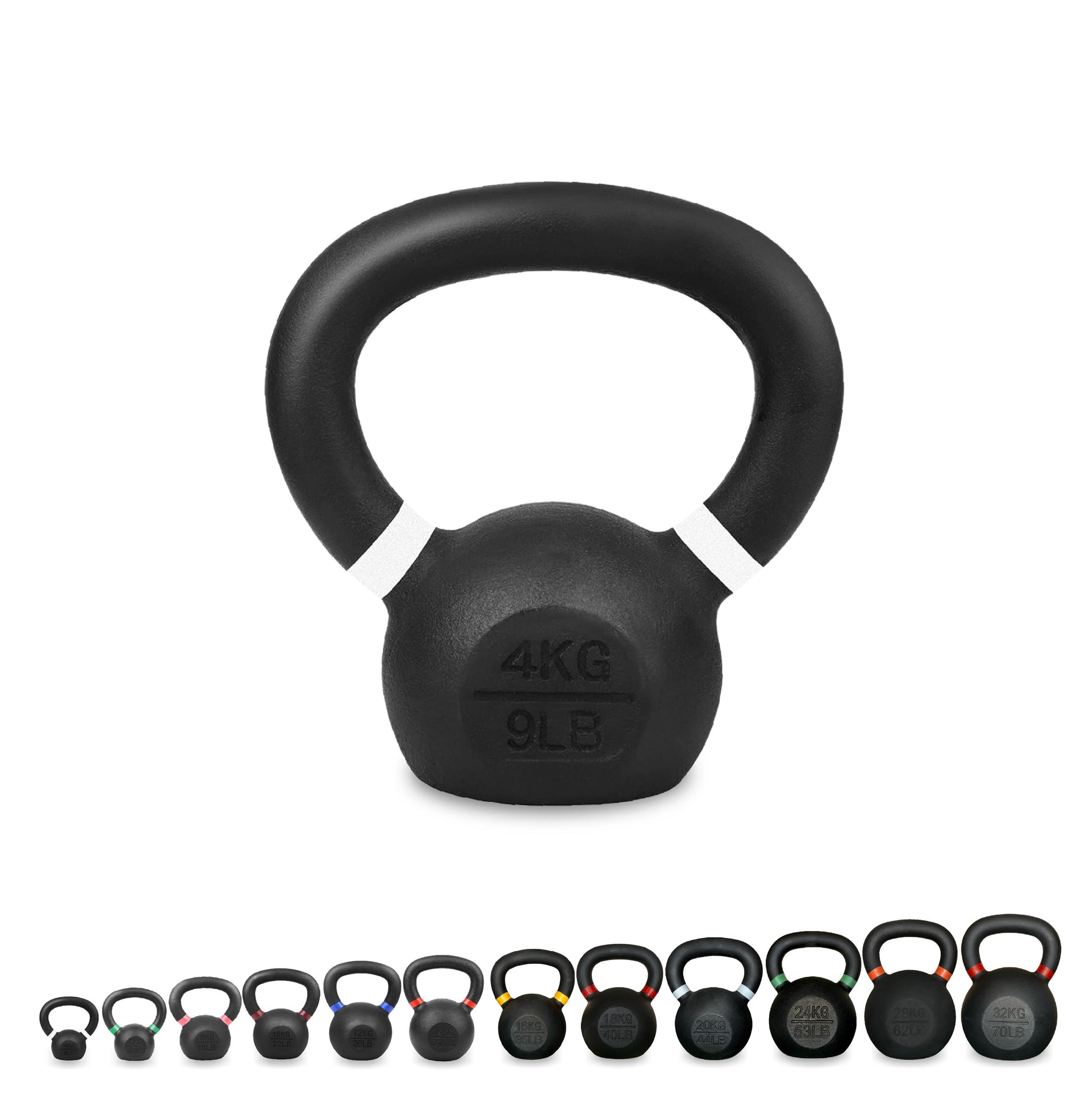 Ultimate Home Gym Kettlebell – Solid Cast Iron, Powder-Coated Grip, Anti-Roll Base, Ideal for Strength Training & Functional Fitness Spaces