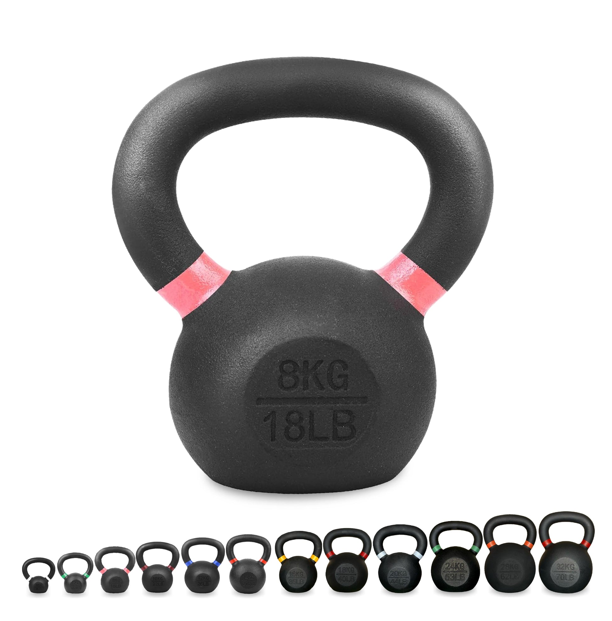 Ultimate Home Gym Kettlebell – Solid Cast Iron, Powder-Coated Grip, Anti-Roll Base, Ideal for Strength Training & Functional Fitness Spaces
