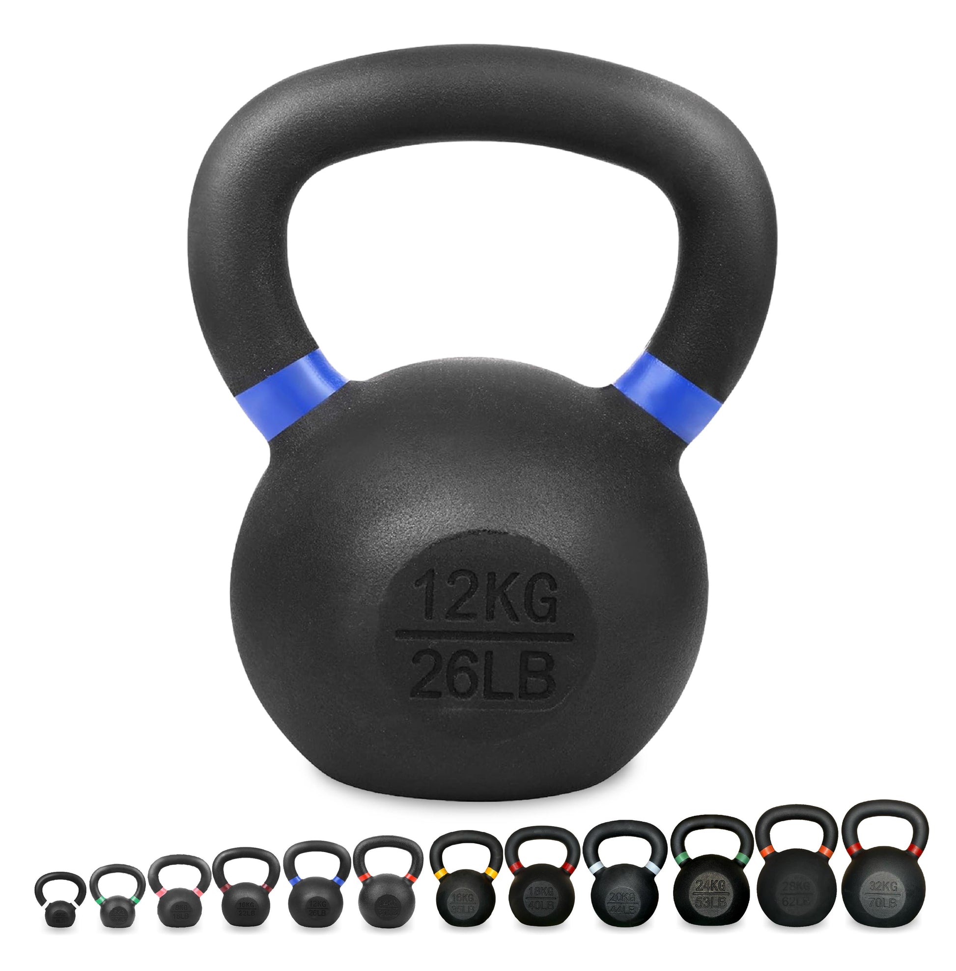 Ultimate Home Gym Kettlebell – Solid Cast Iron, Powder-Coated Grip, Anti-Roll Base, Ideal for Strength Training & Functional Fitness Spaces