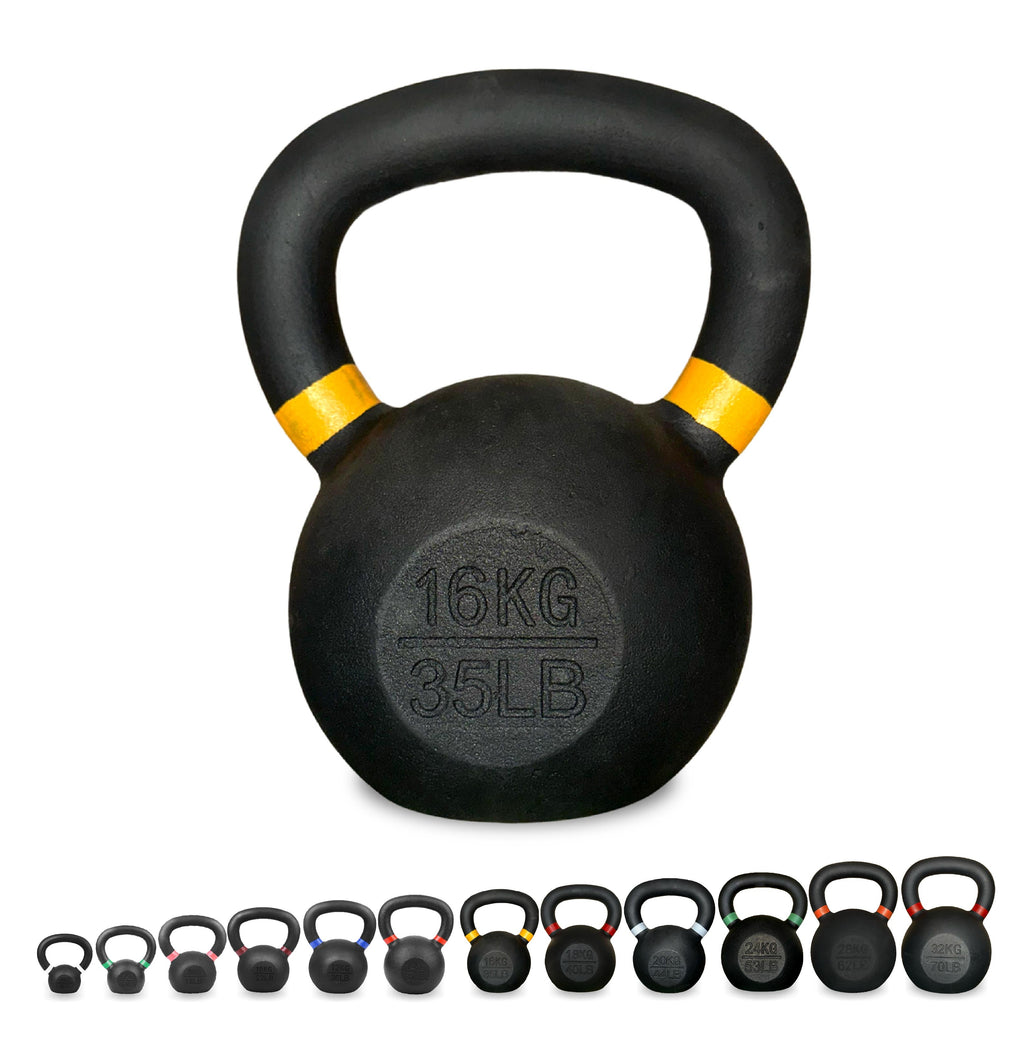 Ultimate Home Gym Kettlebell – Solid Cast Iron, Powder-Coated Grip, Anti-Roll Base, Ideal for Strength Training & Functional Fitness Spaces