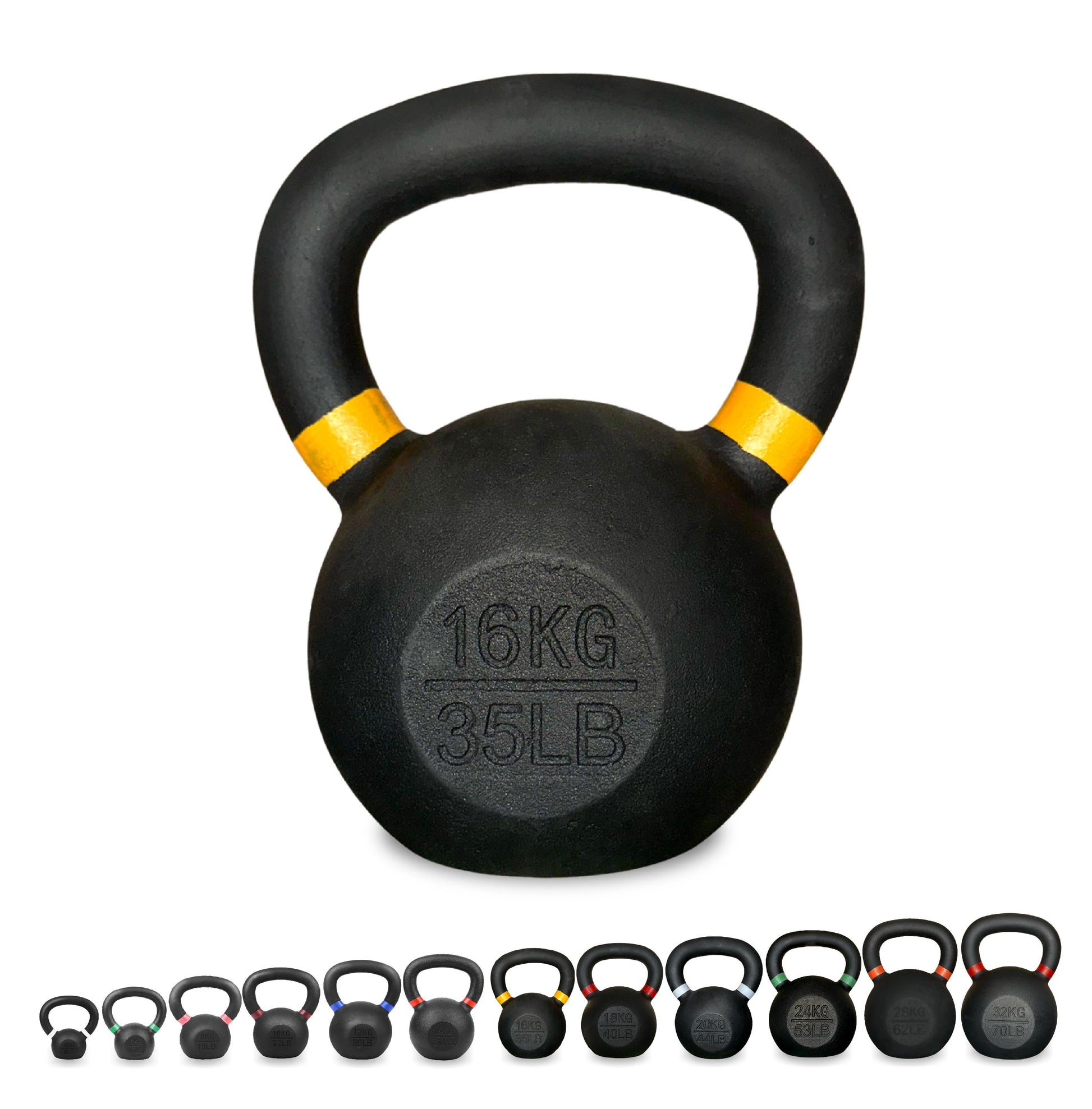 Ultimate Home Gym Kettlebell – Solid Cast Iron, Powder-Coated Grip, Anti-Roll Base, Ideal for Strength Training & Functional Fitness Spaces