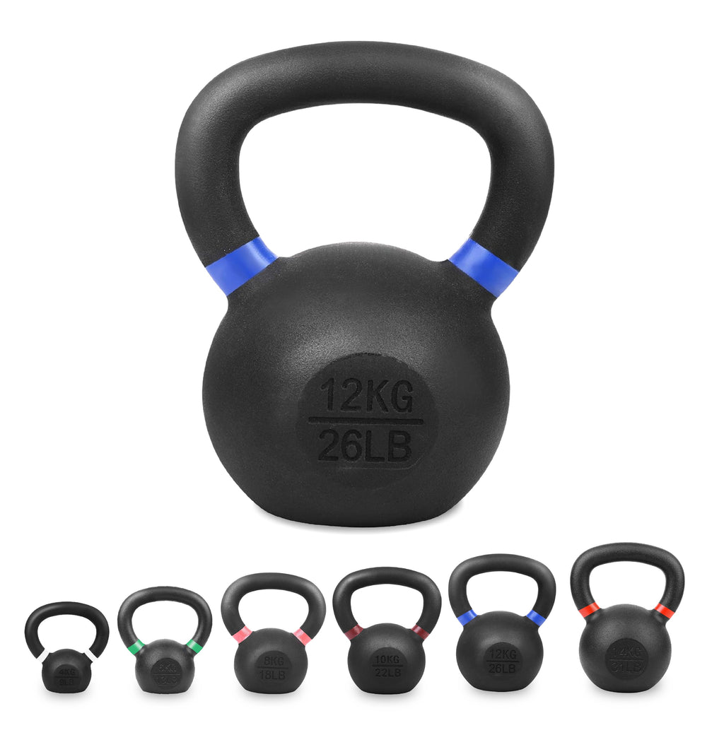 Ultimate Home Gym Kettlebell – Solid Cast Iron, Powder-Coated Grip, Anti-Roll Base, Ideal for Strength Training & Functional Fitness Spaces