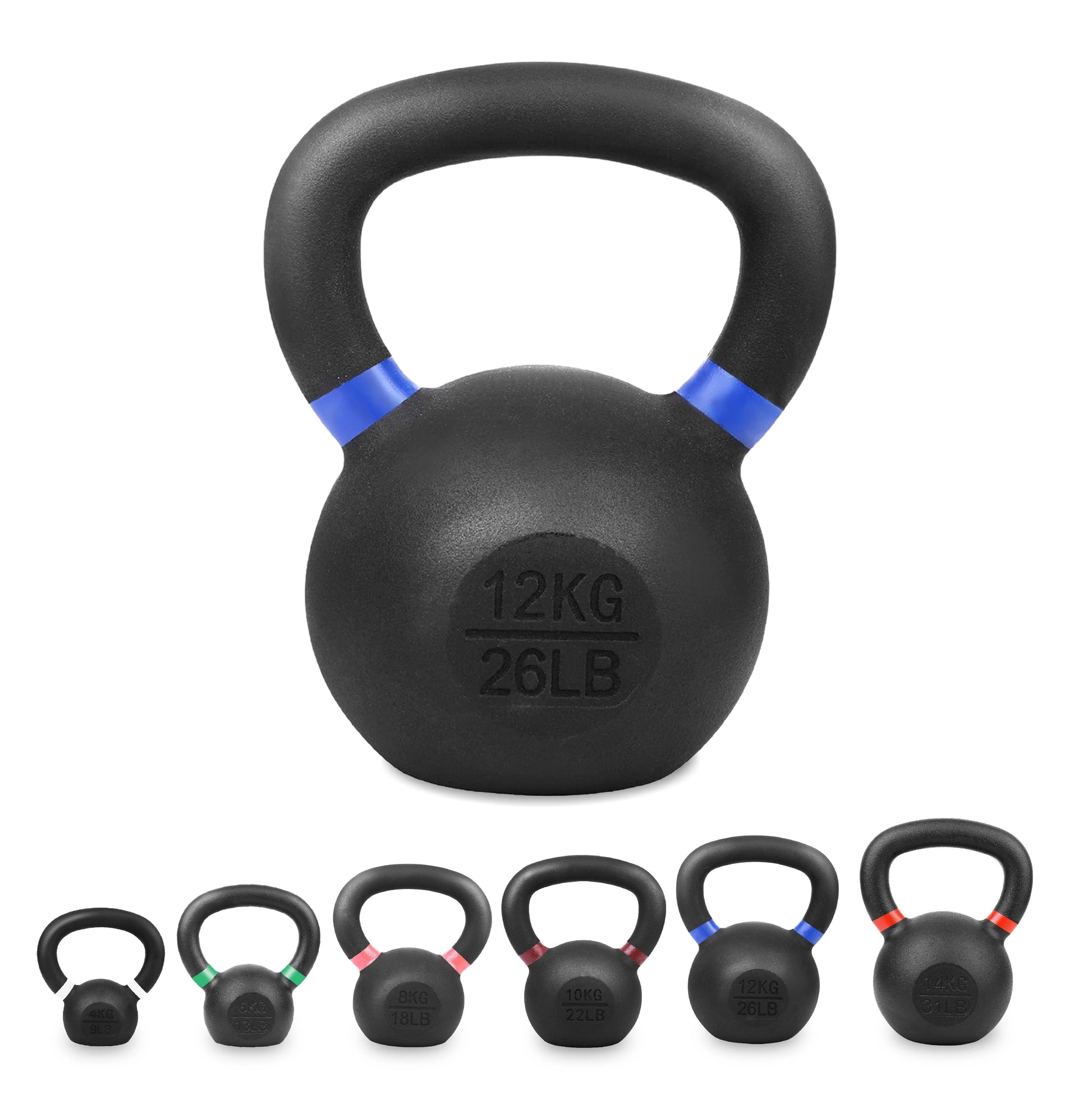Ultimate Home Gym Kettlebell – Solid Cast Iron, Powder-Coated Grip, Anti-Roll Base, Ideal for Strength Training & Functional Fitness Spaces