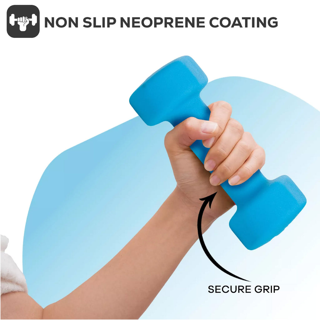 Non‑Slip Neoprene Hex Dumbbells – Anti‑Roll Free Weights for Strength Training, Toning, and Safe Storage in Compact Home Gym Spaces