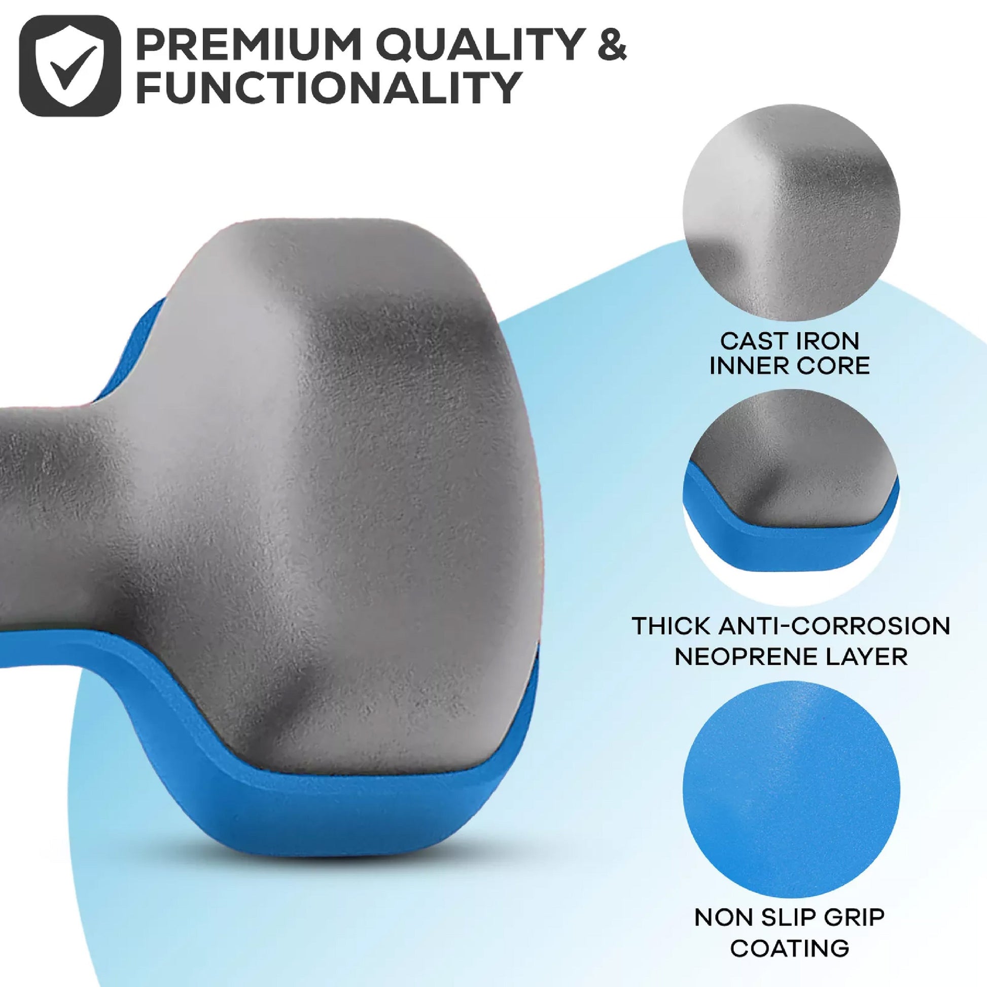 Non‑Slip Neoprene Hex Dumbbells – Anti‑Roll Free Weights for Strength Training, Toning, and Safe Storage in Compact Home Gym Spaces