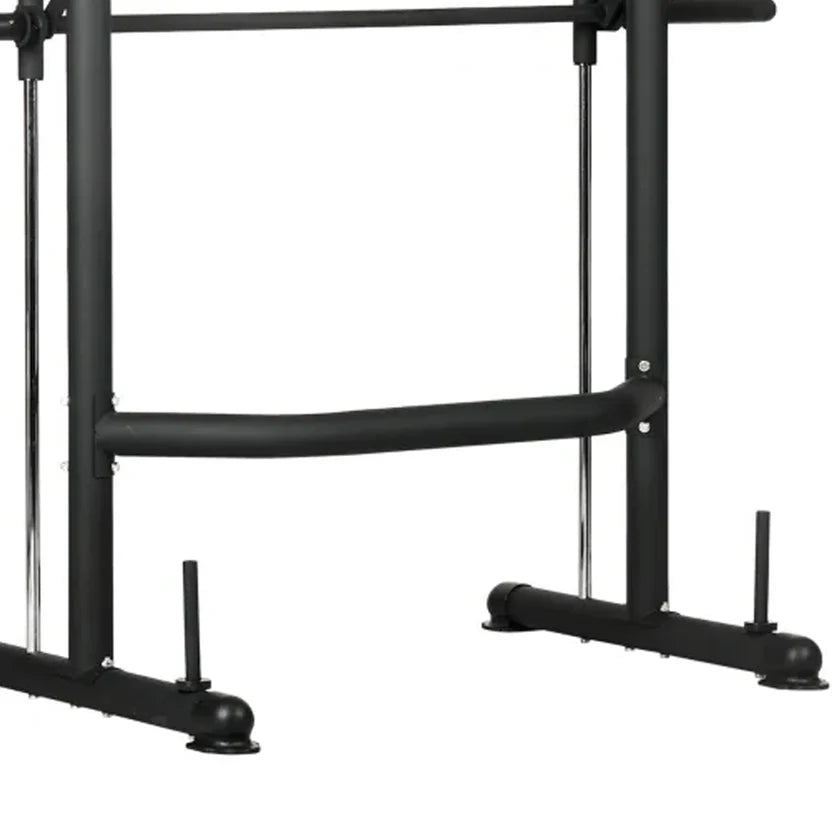 Black metal pull-up bar on a white background