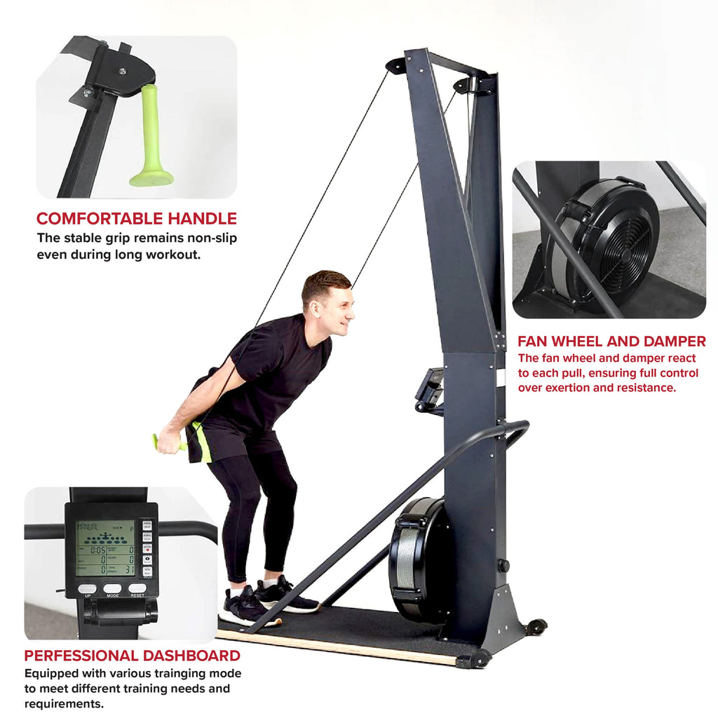 Indoor Ski Machine with LED Display – Heavy Duty Steel Build for Intense Cardio & Full-Body Strength Workouts at Home