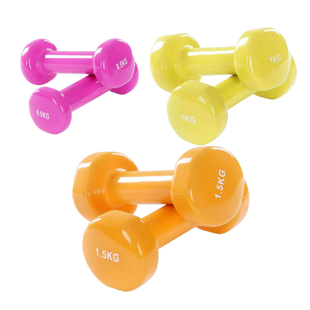 Color-Coded Neoprene Dumbbells – Vinyl-Coated Hand Weights with Ergonomic Grip, Anti-Slip Design for Strength Training & Toning – Home Gym Ready