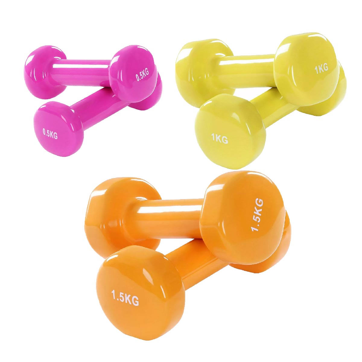 Color-Coded Neoprene Dumbbells – Vinyl-Coated Hand Weights with Ergonomic Grip, Anti-Slip Design for Strength Training & Toning – Home Gym Ready