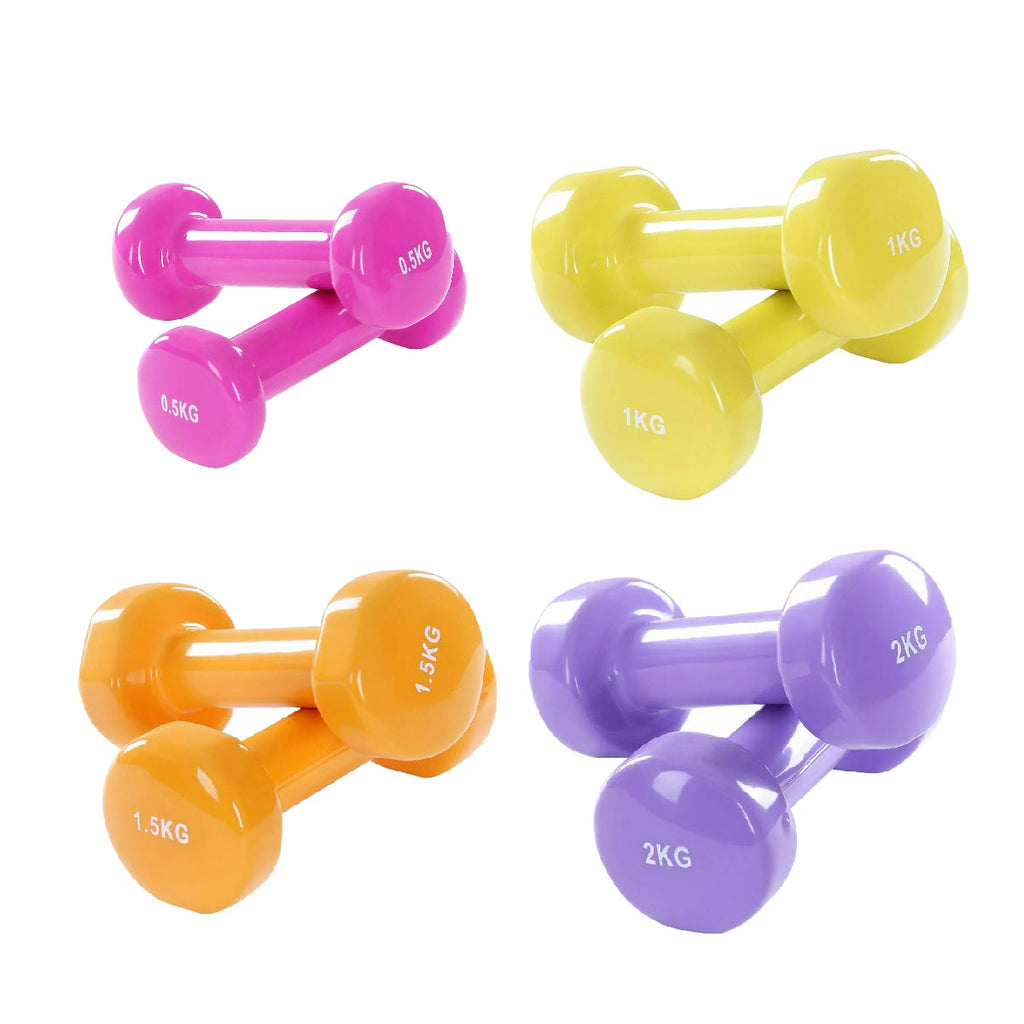Color-Coded Neoprene Dumbbells – Vinyl-Coated Hand Weights with Ergonomic Grip, Anti-Slip Design for Strength Training & Toning – Home Gym Ready