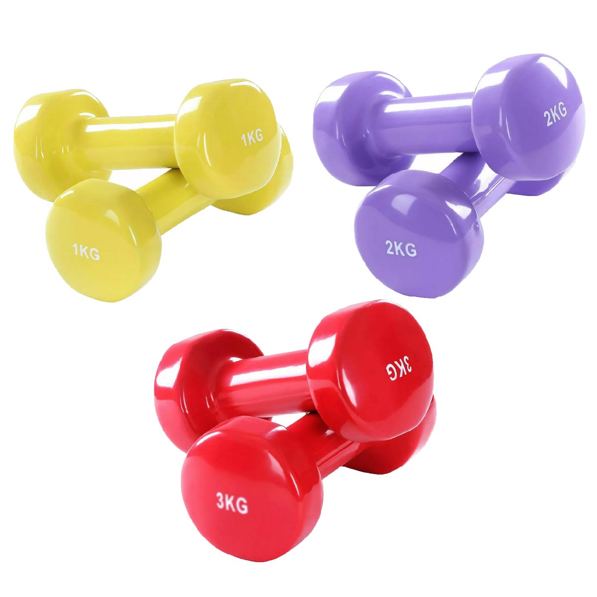 Color-Coded Neoprene Dumbbells – Vinyl-Coated Hand Weights with Ergonomic Grip, Anti-Slip Design for Strength Training & Toning – Home Gym Ready