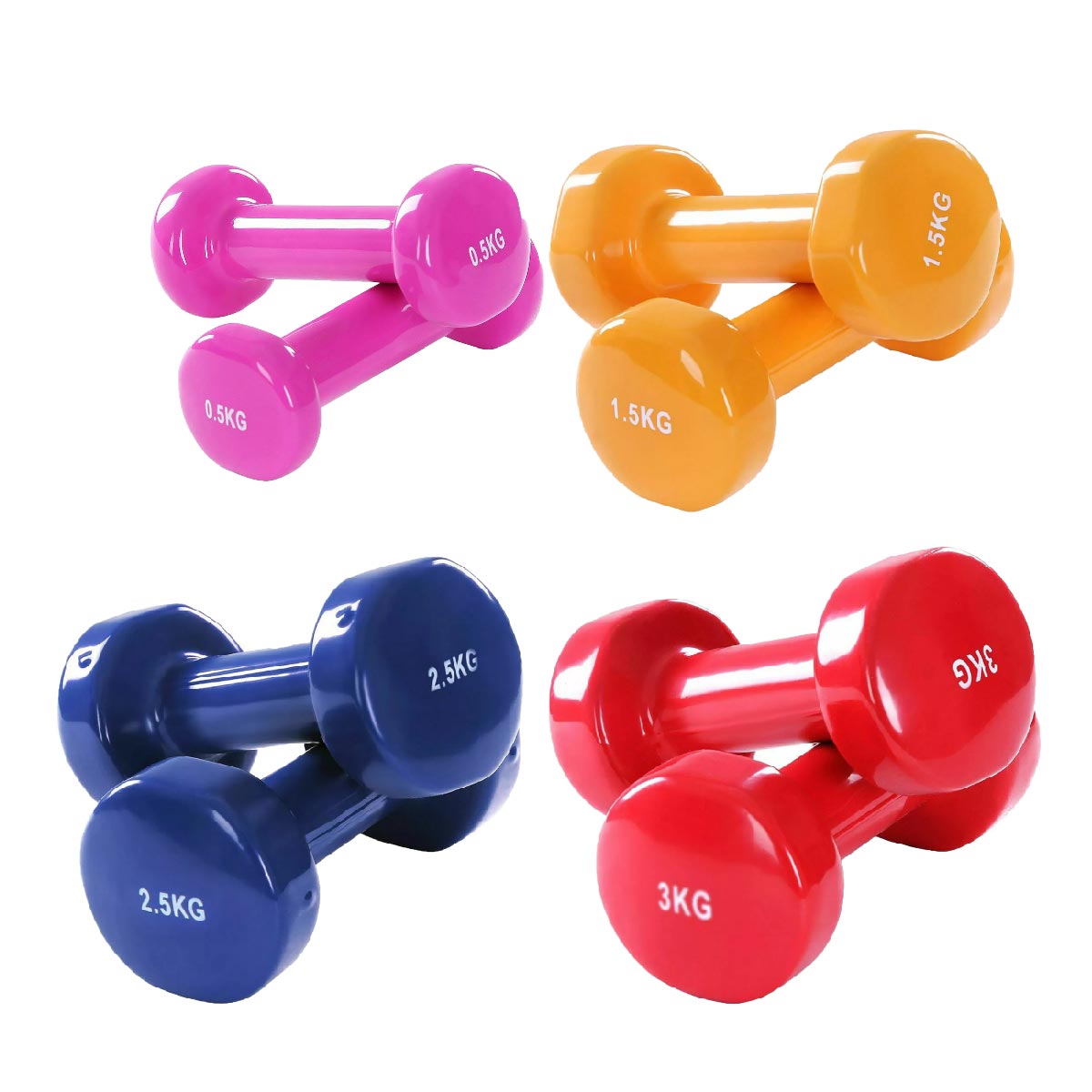 Color-Coded Neoprene Dumbbells – Vinyl-Coated Hand Weights with Ergonomic Grip, Anti-Slip Design for Strength Training & Toning – Home Gym Ready