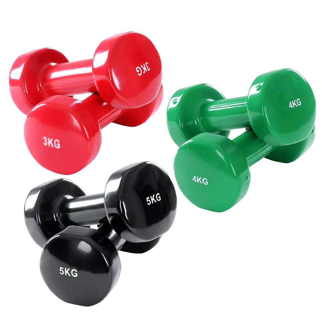 Color-Coded Neoprene Dumbbells – Vinyl-Coated Hand Weights with Ergonomic Grip, Anti-Slip Design for Strength Training & Toning – Home Gym Ready