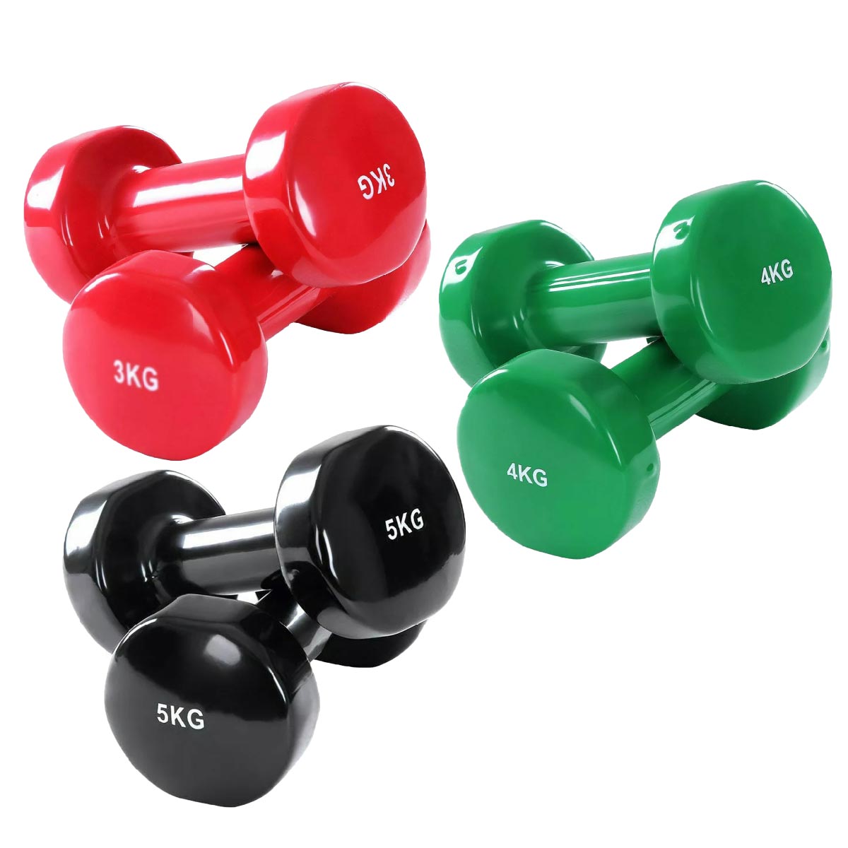 Color-Coded Neoprene Dumbbells – Vinyl-Coated Hand Weights with Ergonomic Grip, Anti-Slip Design for Strength Training & Toning – Home Gym Ready