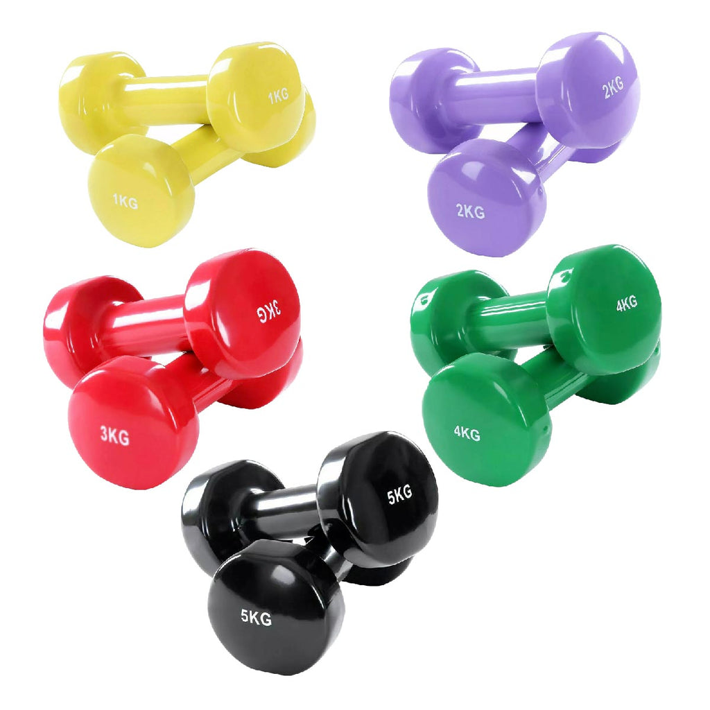 Color-Coded Neoprene Dumbbells – Vinyl-Coated Hand Weights with Ergonomic Grip, Anti-Slip Design for Strength Training & Toning – Home Gym Ready