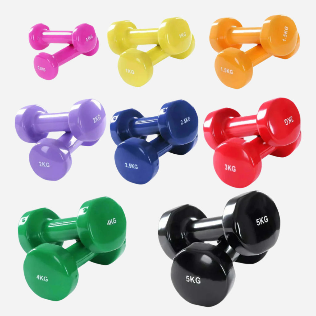 Color-Coded Neoprene Dumbbells – Vinyl-Coated Hand Weights with Ergonomic Grip, Anti-Slip Design for Strength Training & Toning – Home Gym Ready