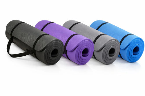 10mm Extra Thick Non-Slip Yoga Mat – Eco-Friendly NBR Foam with Carry Strap for Pilates, HIIT, Stretching & Home Gym Workouts
