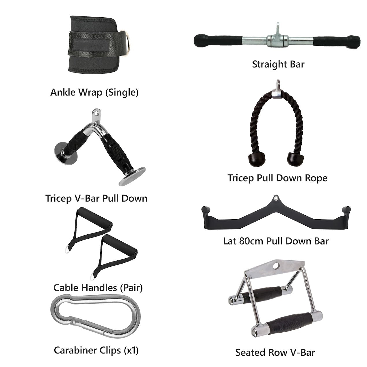 Target Every Muscle with Cable Machine Attachments | Multi-Angle Bars & Grips for Strength, Control & Isolation | Perfect for Home & Commercial Gym Training