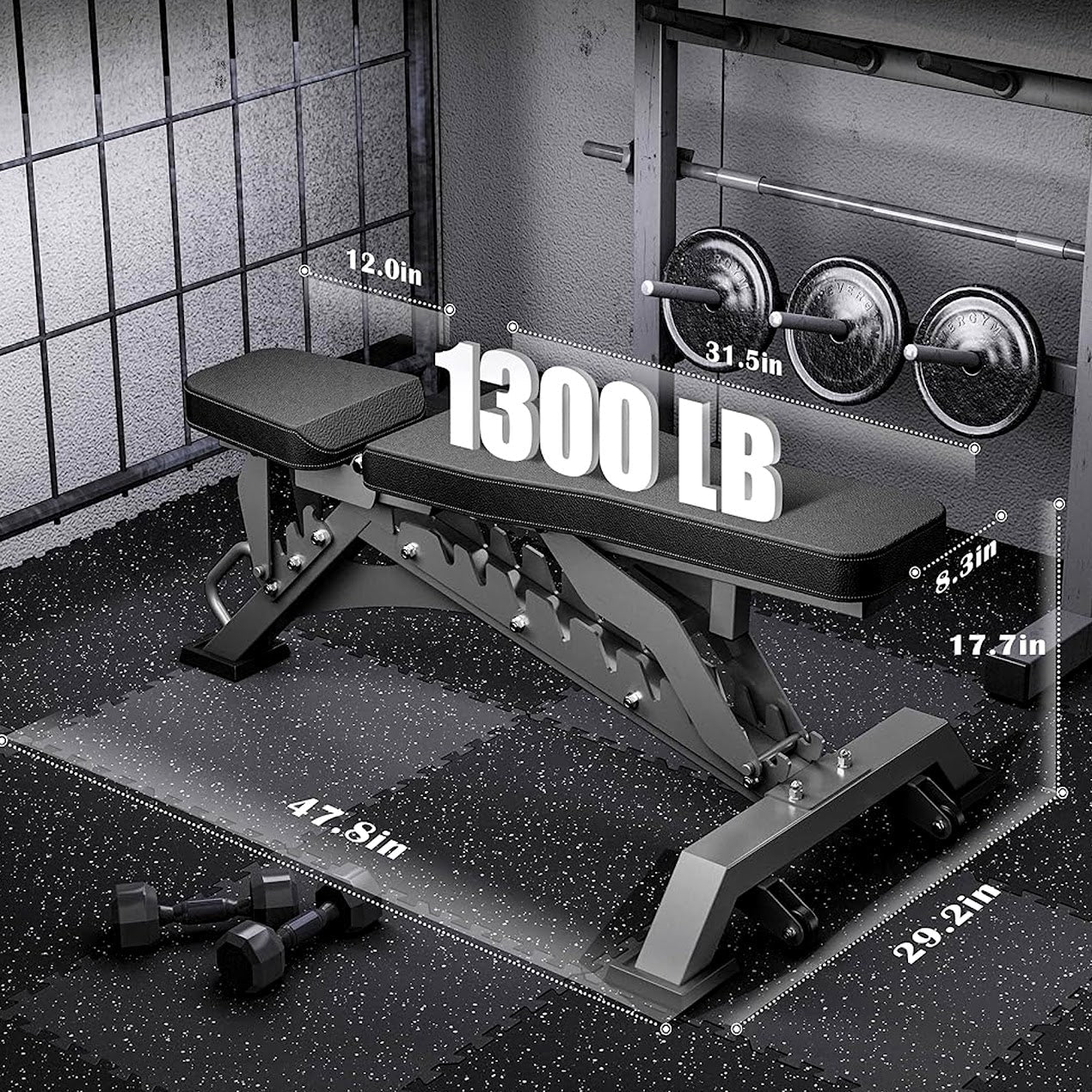 Ultimate Power Bench for Home & Commercial Gyms | Heavy-Duty Adjustable Design for Full-Body Strength Workouts | Built for Performance, Comfort & Durability