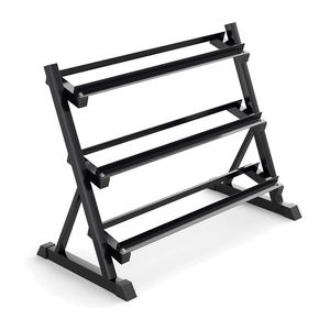 L3-Tier Hex Dumbbell Rack Heavy Duty Steel A-Frame Weight Stand for Home Gym