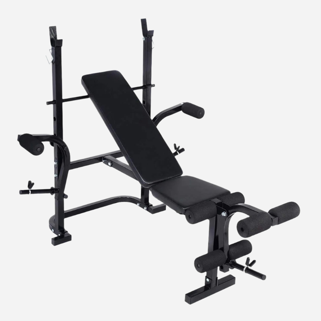 Complete Strength Training Bench – Adjustable All-in-One Multi Gym Station with Squat Rack, Leg Curl, Chest Fly & Preacher Pad for Full-Body Home Workouts