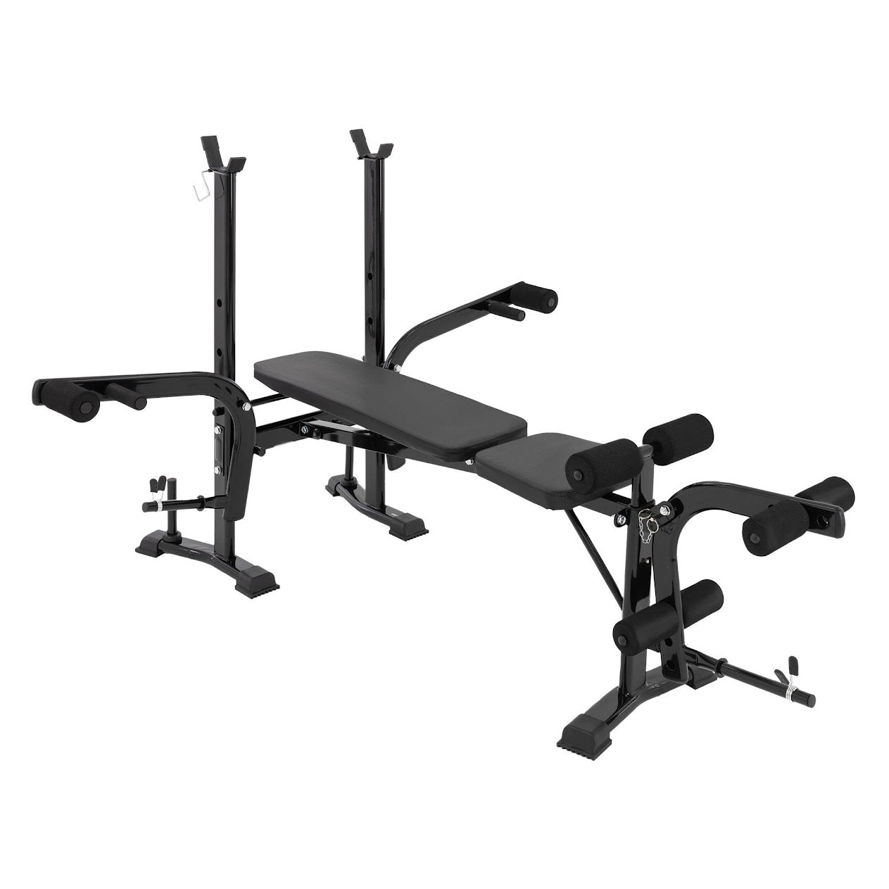 Complete Strength Training Bench – Adjustable All-in-One Multi Gym Station with Squat Rack, Leg Curl, Chest Fly & Preacher Pad for Full-Body Home Workouts