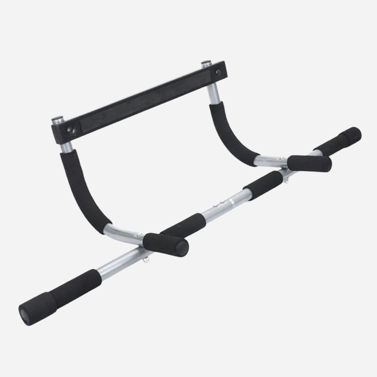 Home Gym Pull-Up & Chin-Up Bar | Foldable Heavy Duty Doorway Trainer with Padded Multi-Grip Handles | Fits 61–81 cm Frames | Black & Grey