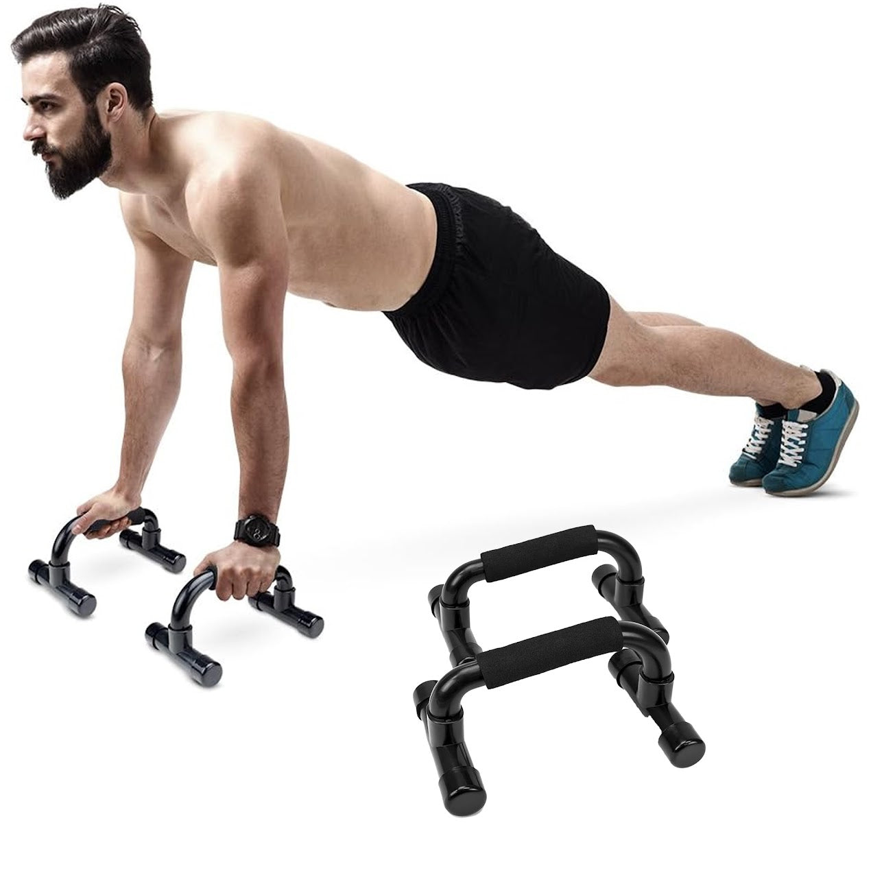 Strength Station Push-Up Handles | Enhance Chest & Shoulder Workouts | Premium Grip Support | Joint-Friendly Design for Home & Gym Training | Compact & Durable