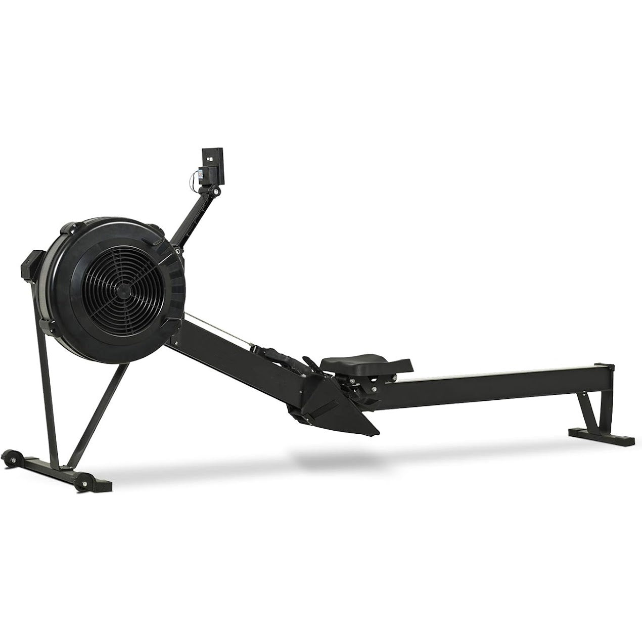 Full-Motion Air Resistance Rower – 10-Level Silent Rowing Machine with Foldable Aluminum Rail, LCD Monitor & Cushioned Seat for Home Cardio & Strength Traininge Cardio & Strength Training