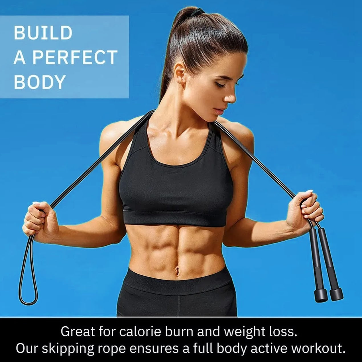 High-Speed Jump Rope – Adjustable Length, Tangle-Free Design, and Durable Build for Intense Cardio, Fat Burning & Home Fitness Workouts in Any Space