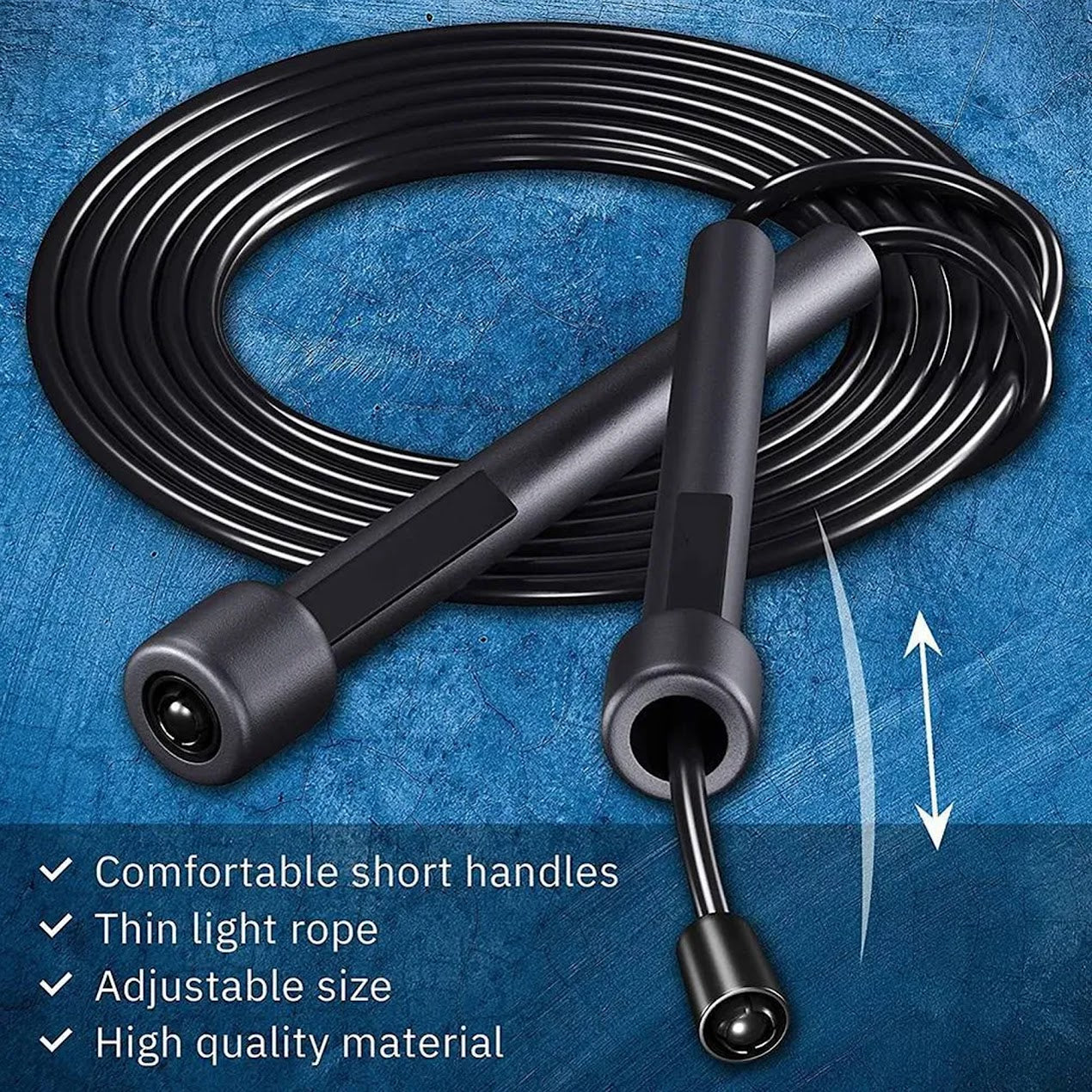 High-Speed Jump Rope – Adjustable Length, Tangle-Free Design, and Durable Build for Intense Cardio, Fat Burning & Home Fitness Workouts in Any Space