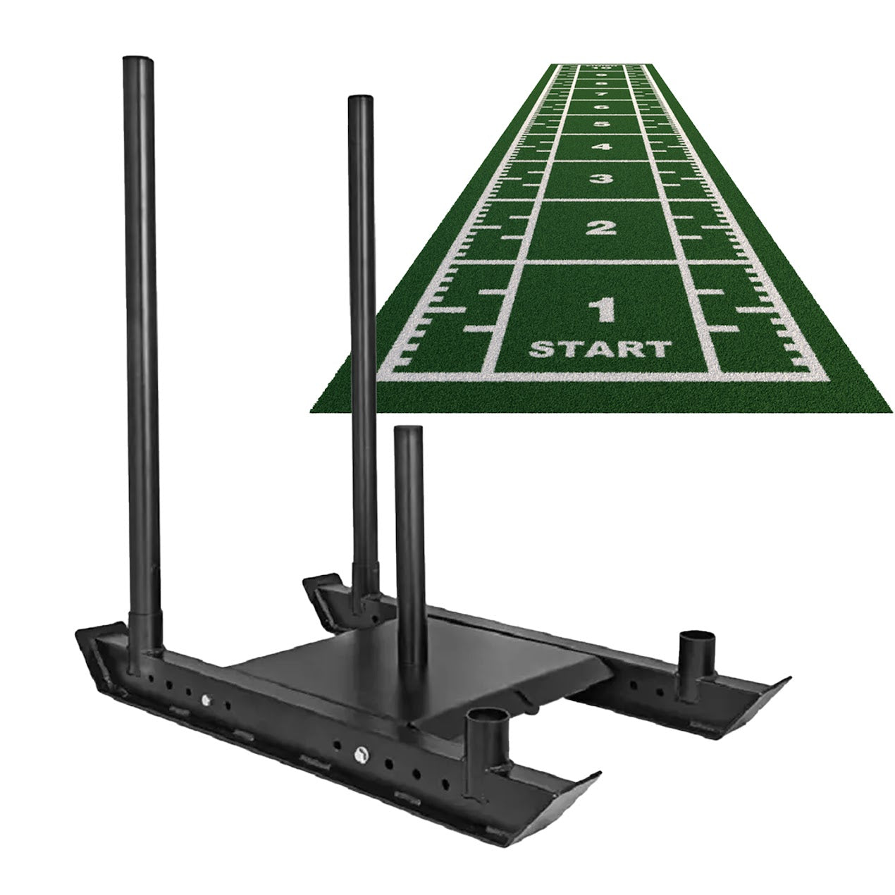 Best Sprint Track & Power Sled Set – 10m Heavy-Duty Turf Mat with Drag Sled for Speed, Strength & Acceleration Training in Home Gyms or Performance Spaces