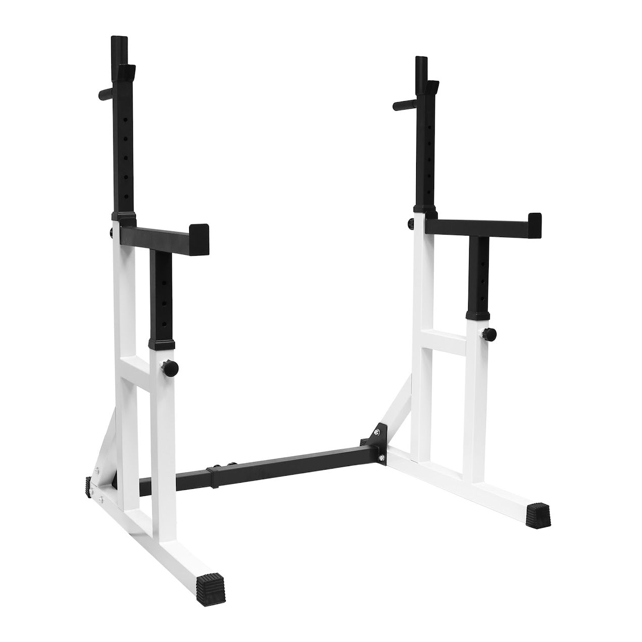 400kg Load Capacity Adjustable Squat & Bench Press Rack 2.0 – Heavy Duty Steel Frame, Multi Position & Safety Spotters for Home Gym Workouts