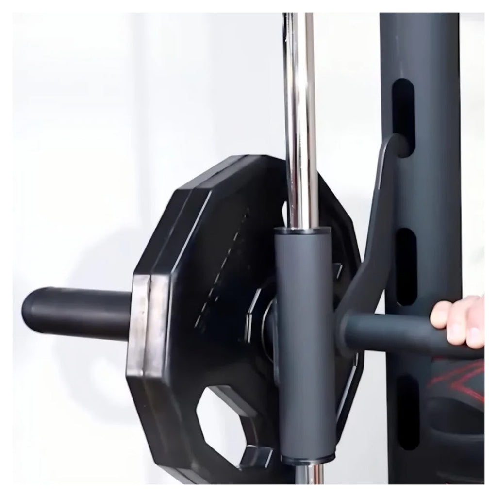 Multi-Functional Smith Squat Rack with Pull-Up Bar – Heavy Duty Steel – Adjustable Bar Heights – Strength Training Station for Home Gym Use