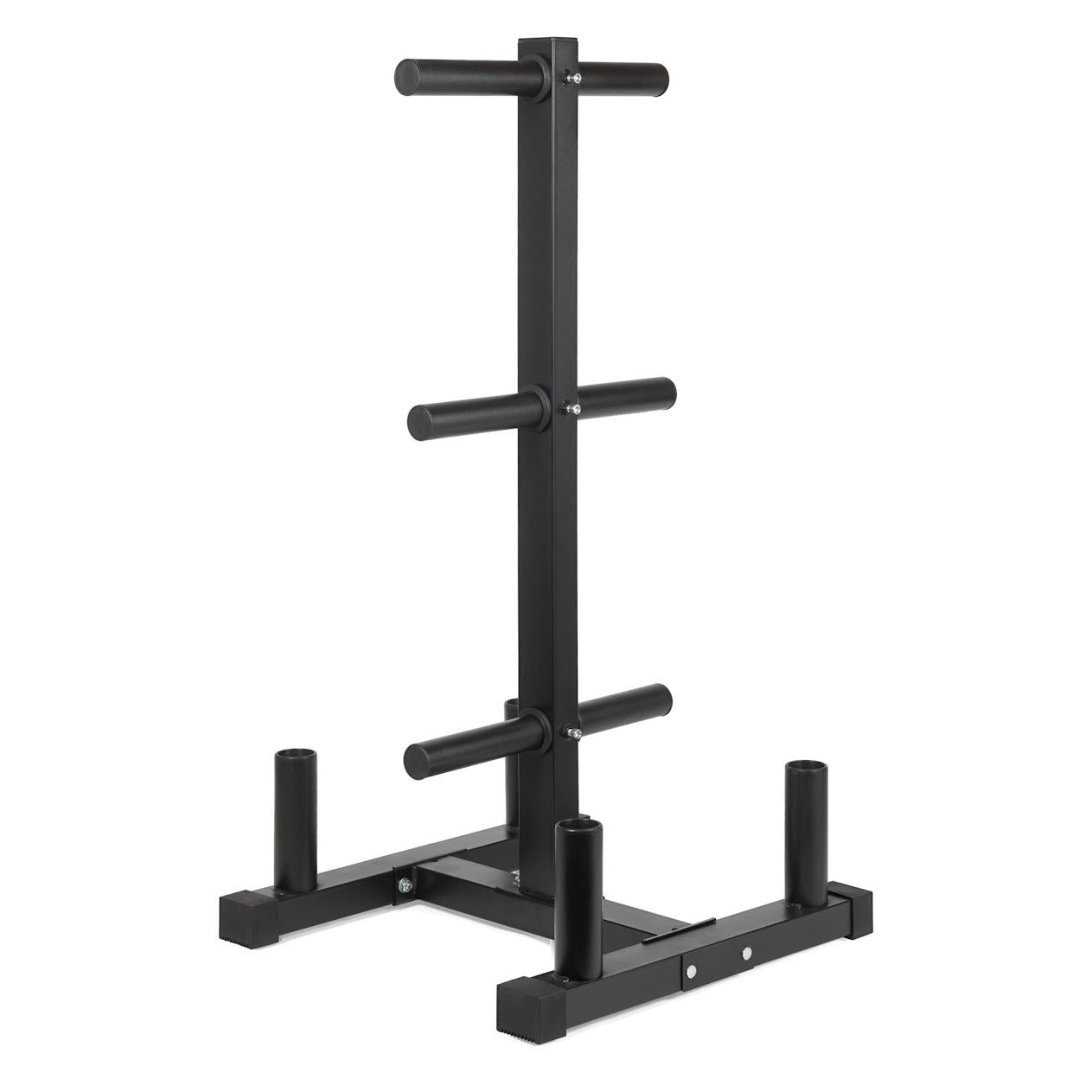 3-Tier Olympic Weight Plate Rack with Barbell Holder – Heavy-Duty, Scratch-Resistant Steel Tree Stand, 200 kg Capacity for Compact Home Gym Storage