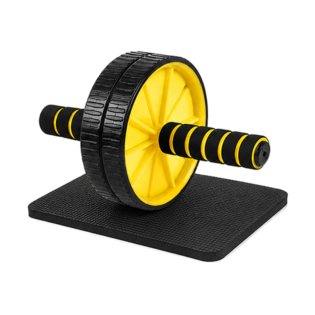 Double‑Wheel Ab Roller & Extra‑Thick Knee Pad – Ergonomic Core Strength Training Wheel, Non‑Slip Grip for Home Gym